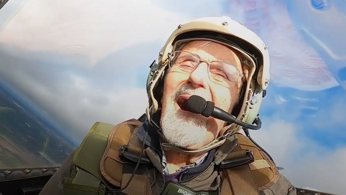 102-year-old former RAF pilot takes to skies in iconic Spitfire