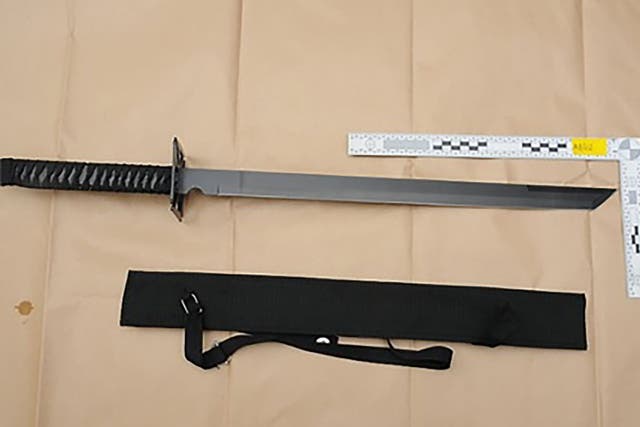 Labour will call on the Government to extend its recent ban of dangerous weapons to include ninja swords (Suffolk Police/PA)