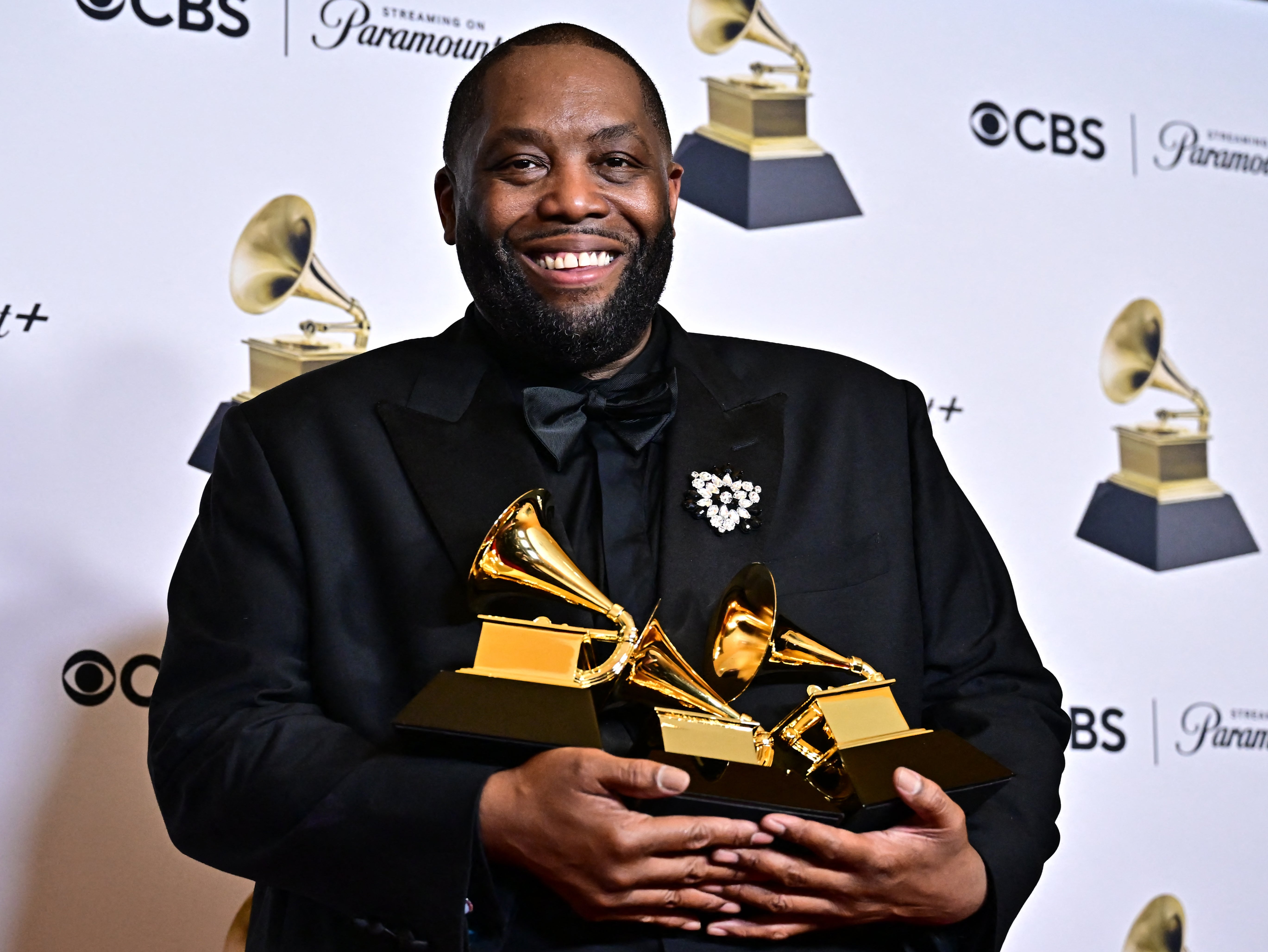 Killer Mike with his three Grammys just before getting arrested