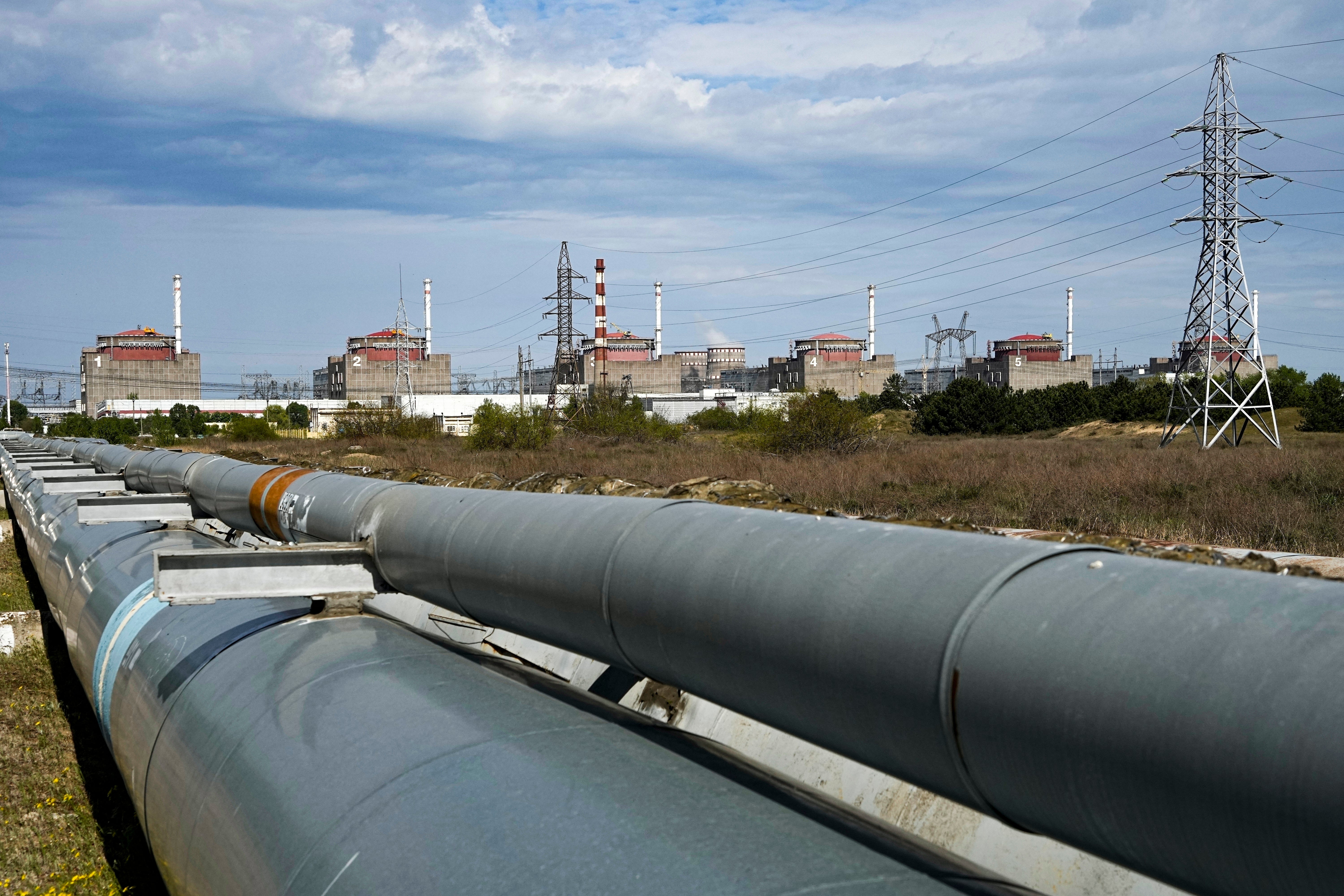 A view of the Zaporizhzhia Nuclear Power Station, in Enerhodar, Zaporizhzhia region