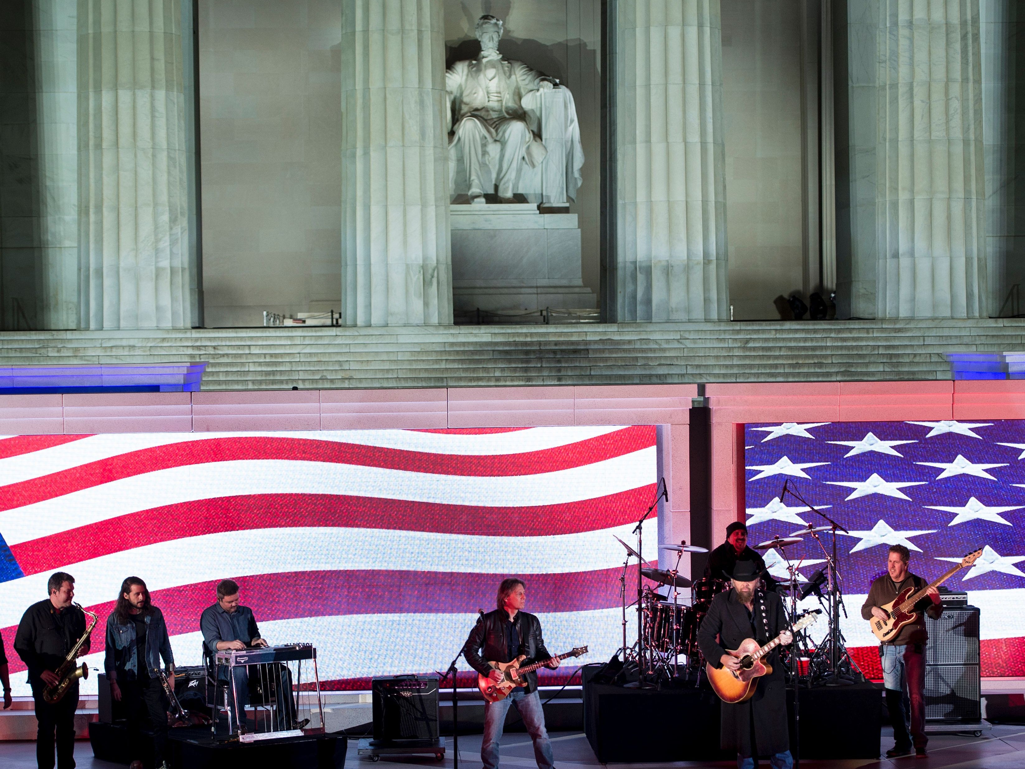 Toby Keith performing at a welcome celebration for US President-elect Donald Trump in 2017