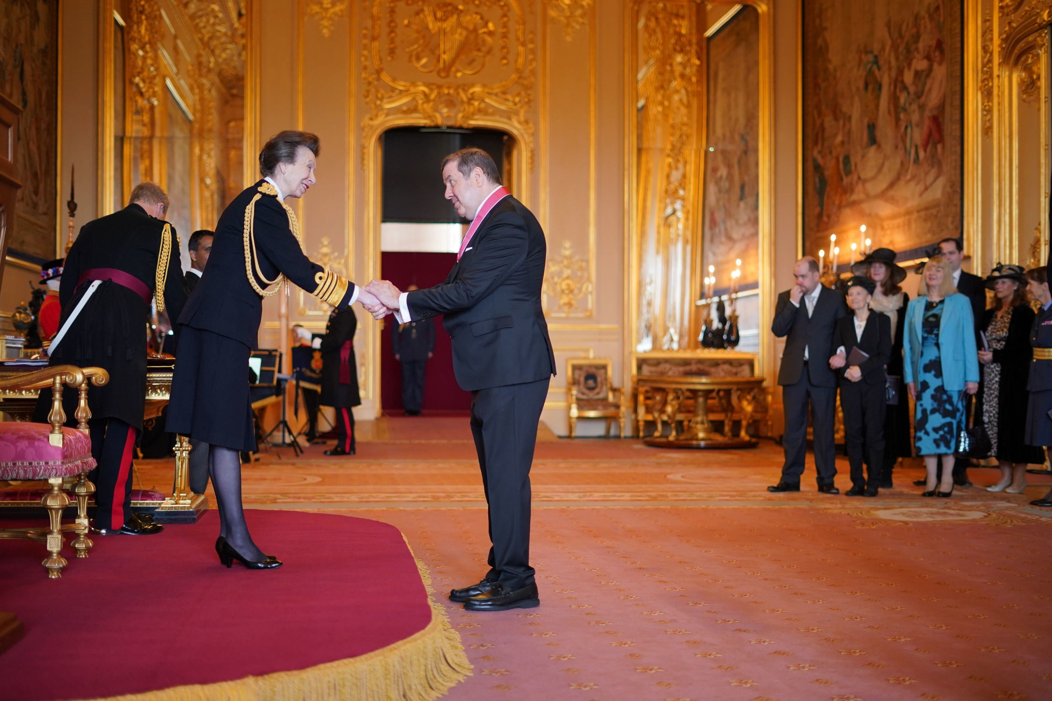 The Princess Royal carried out an investiture ceremony at Windsor Castle