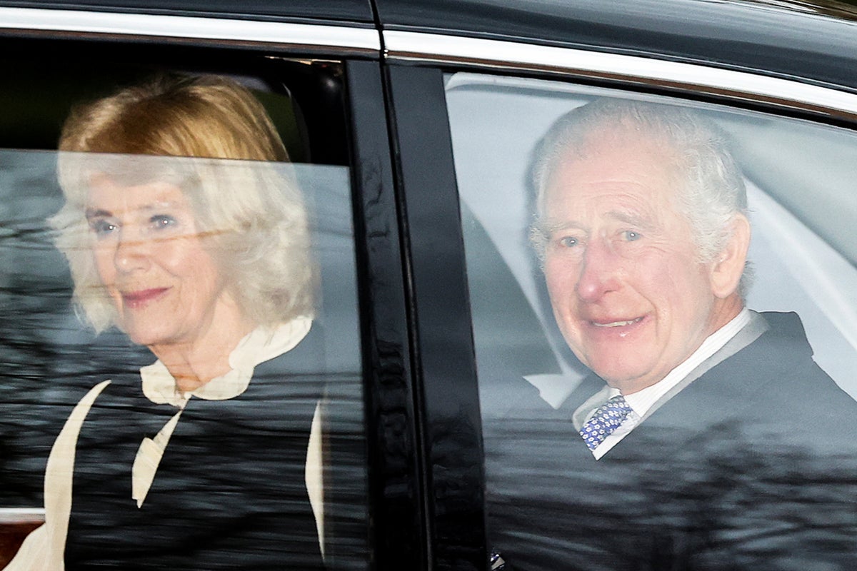 King ‘on good form’ after cancer treatment as he heads home after seeing Harry