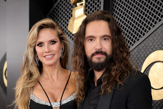<p>Heidi Klum with  husband Tom Kaulitz at the Grammy Awards </p>