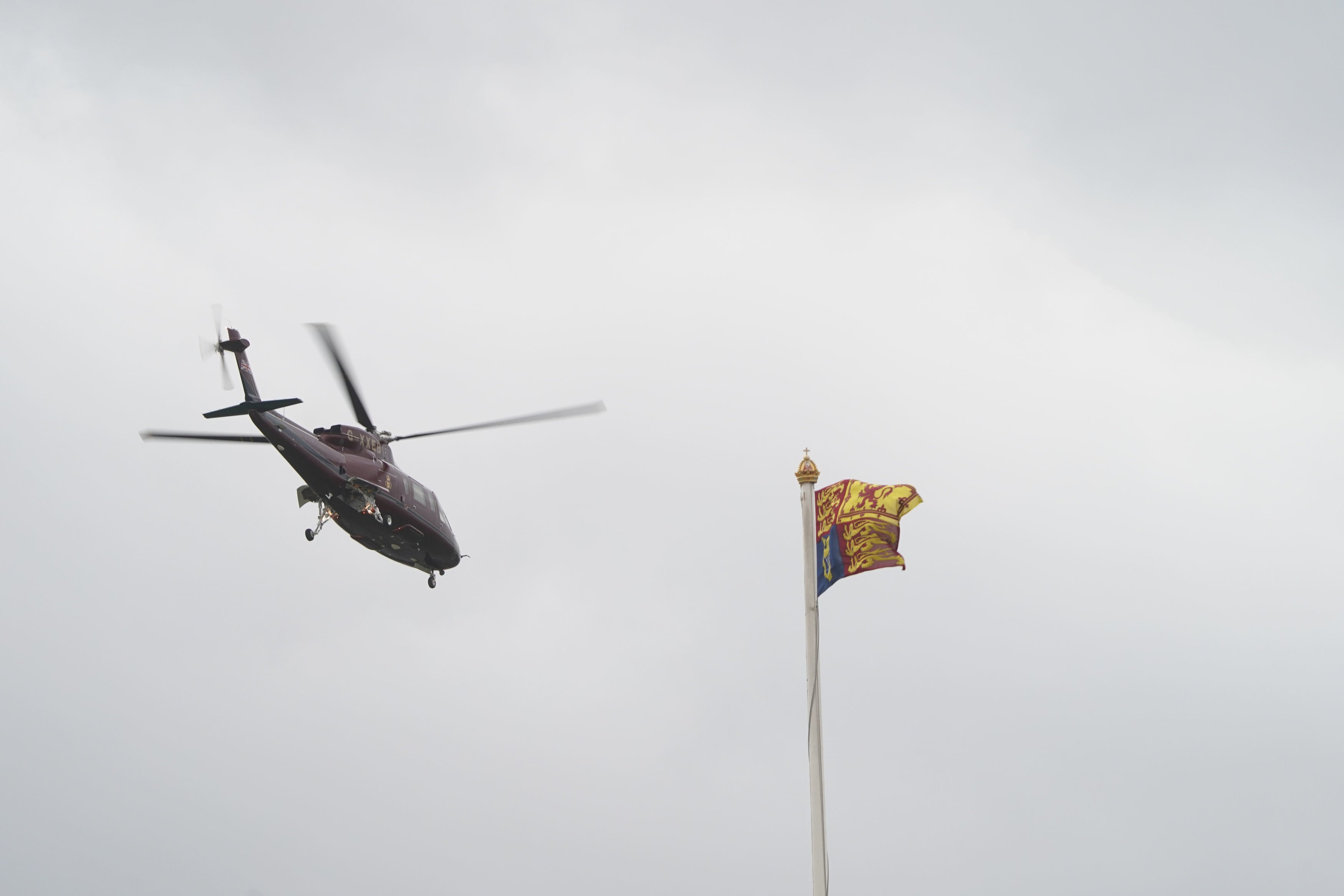 A helicopter was seen leaving Buckingham Palace for the royal family’s Sandringham estate in Norfolk