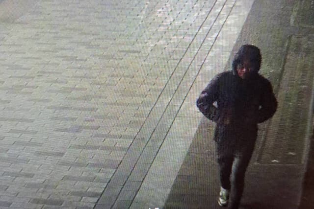 <p>A still from CCTV footage of Abdul Ezedi on Upper Thames Street (Metropolitan Police/PA)</p>