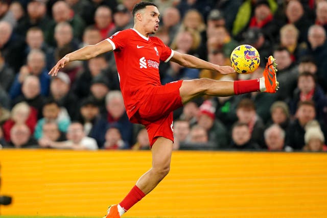 Liverpool defender Trent Alexander-Arnold is helping create more opportunities for academy players who do not earn professional contracts (Peter Byrne/PA)