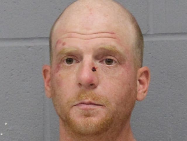 <p>Bert James Baker, 36, has been arrested on charges of aggravated assault</p>