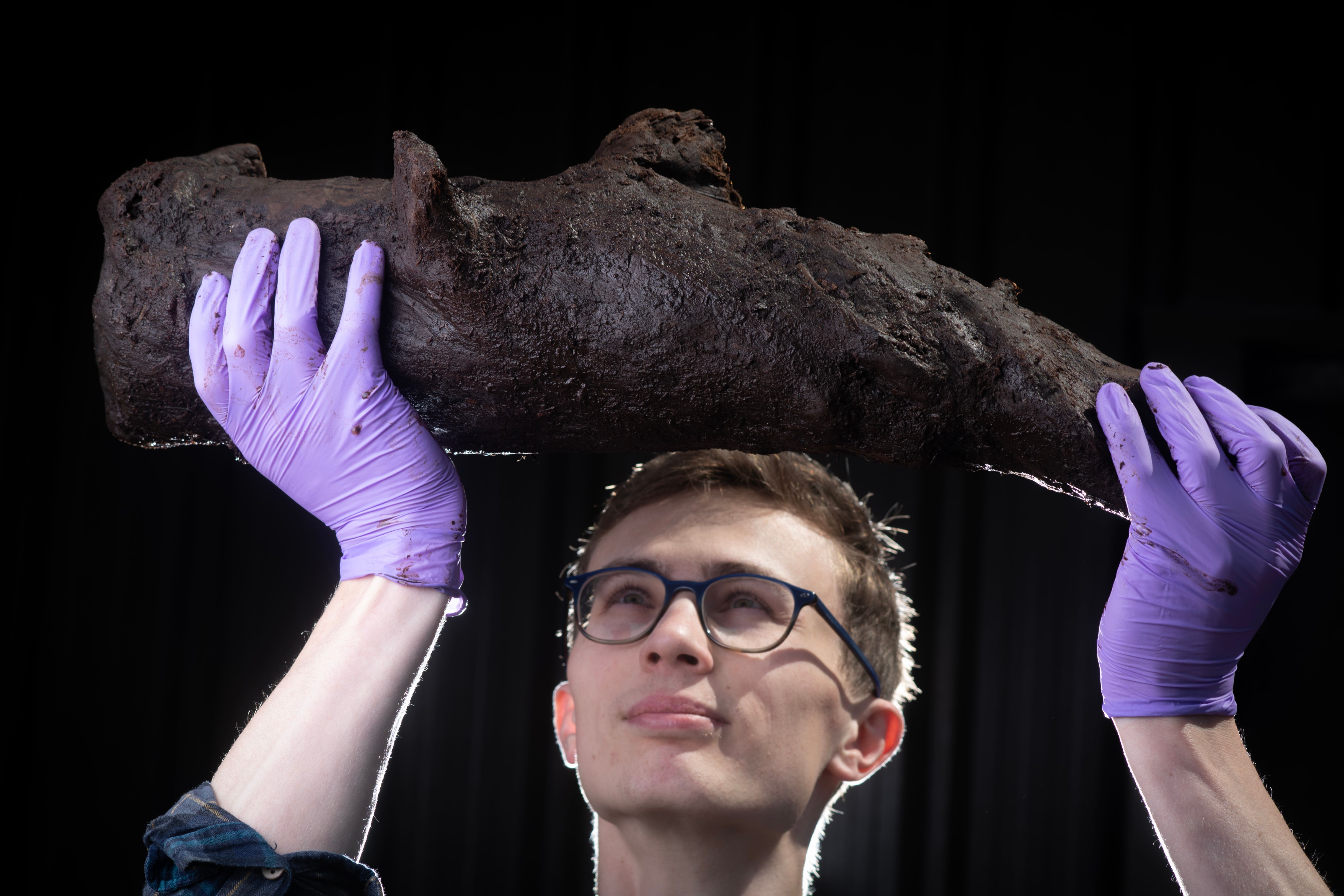 A Bronze Age willow was found in peatland at Alderman’s Barrow Allotment (Steve Haywood/National Trust/PA)