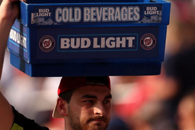 <p>A vendor sells Bud Light at a baseball game in June 2023 in Washington, DC</p>