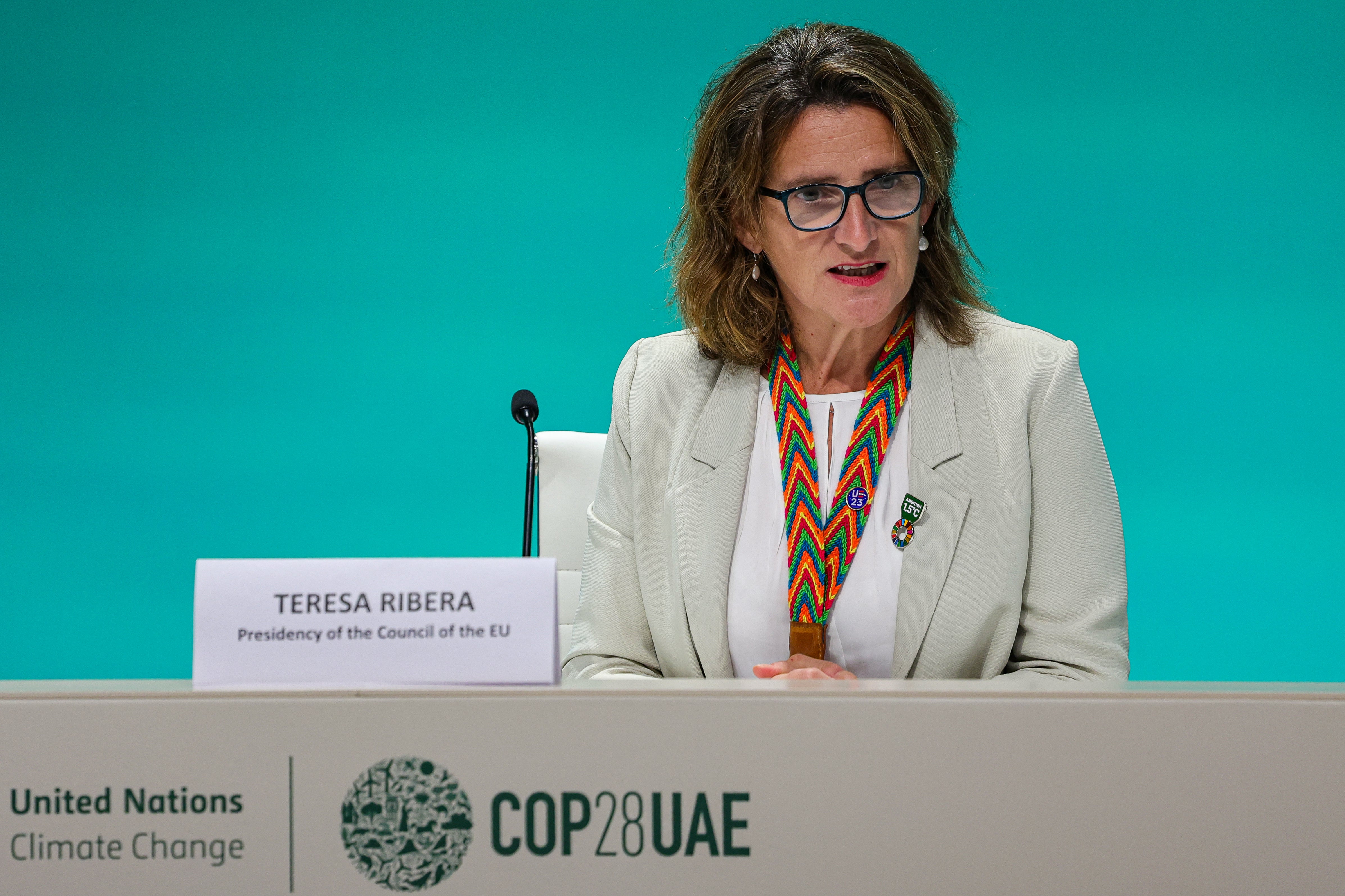 Ribera speaking at December’s Cop28 in Dubai