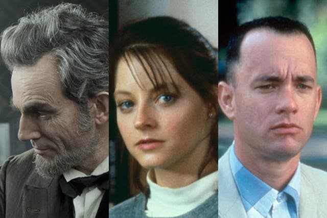 <p>Daniel Day-Lewis in ‘Lincoln’, Jodie Foster in ‘Silence of the Lambs’ and Tom Hanks in ‘Forrest Gump'</p>