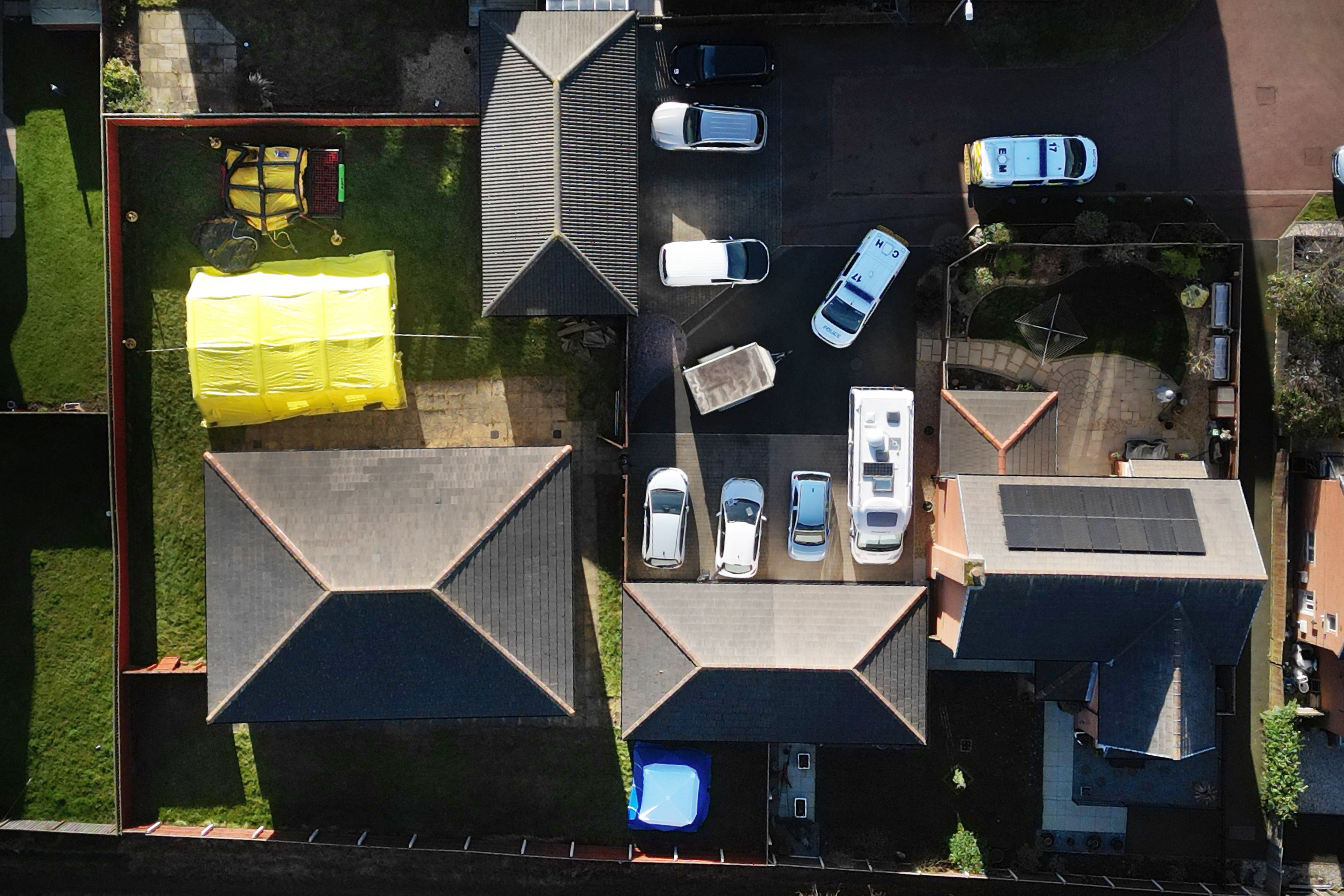 Police tents at the scene of an investigation at Brading Court in Ingleby Barwick (Owen Humphreys/PA)