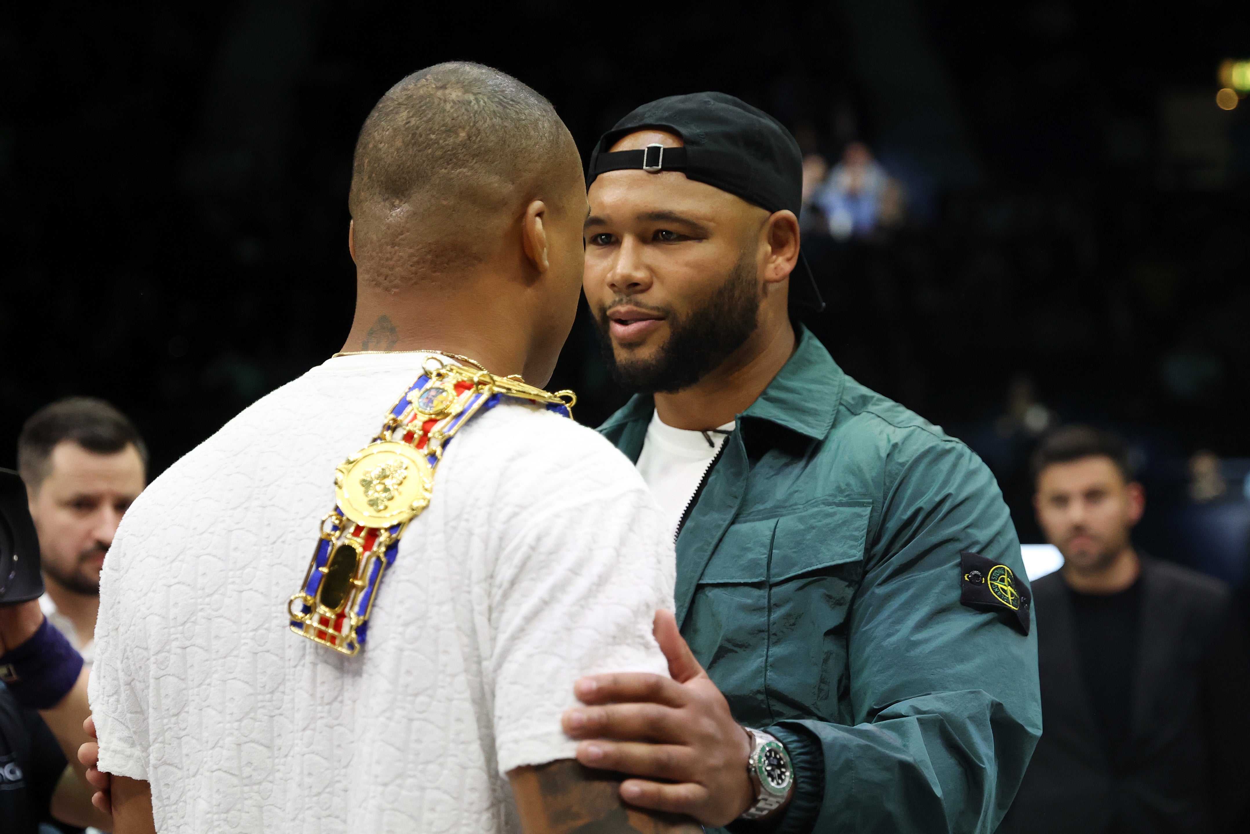 Wardley (left) and Clarke facing off before Joshua Buatsi’s win over Dan Azeez