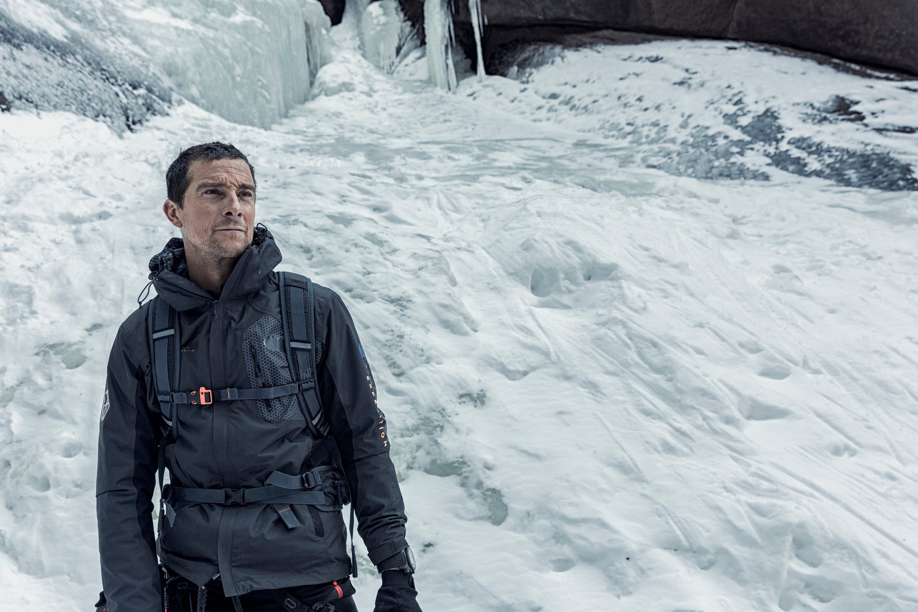 Ice cold: the man himself in an episode of ‘Running Wild with Bear Grylls’