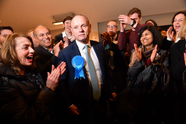 <p>Mike Freer in 2019: the office of the MP for Finchley and Golders Green appears to have been the subject of an arson attack </p>
