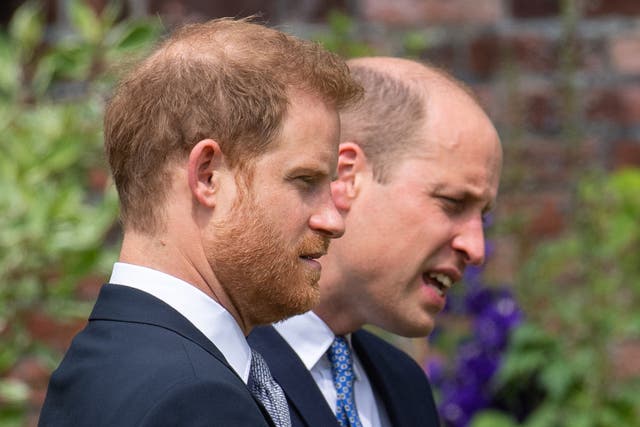 <p>The Duke of Cambridge and the Duke of Sussex are not understood to be in contact with each other (PA)</p>