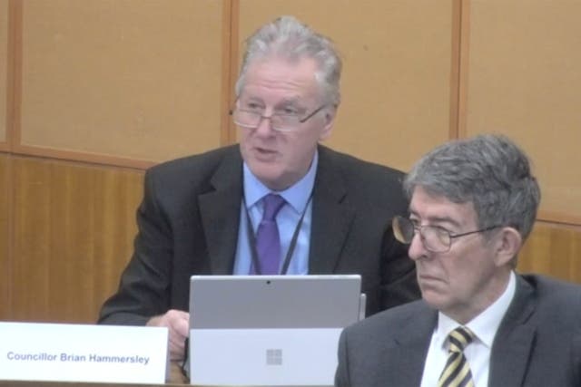 <p>Brian Hammersley, pictured at the back, in an apparent reference to a recent rise in Send cases, can be heard to ask ‘is it something in the water?’ </p>