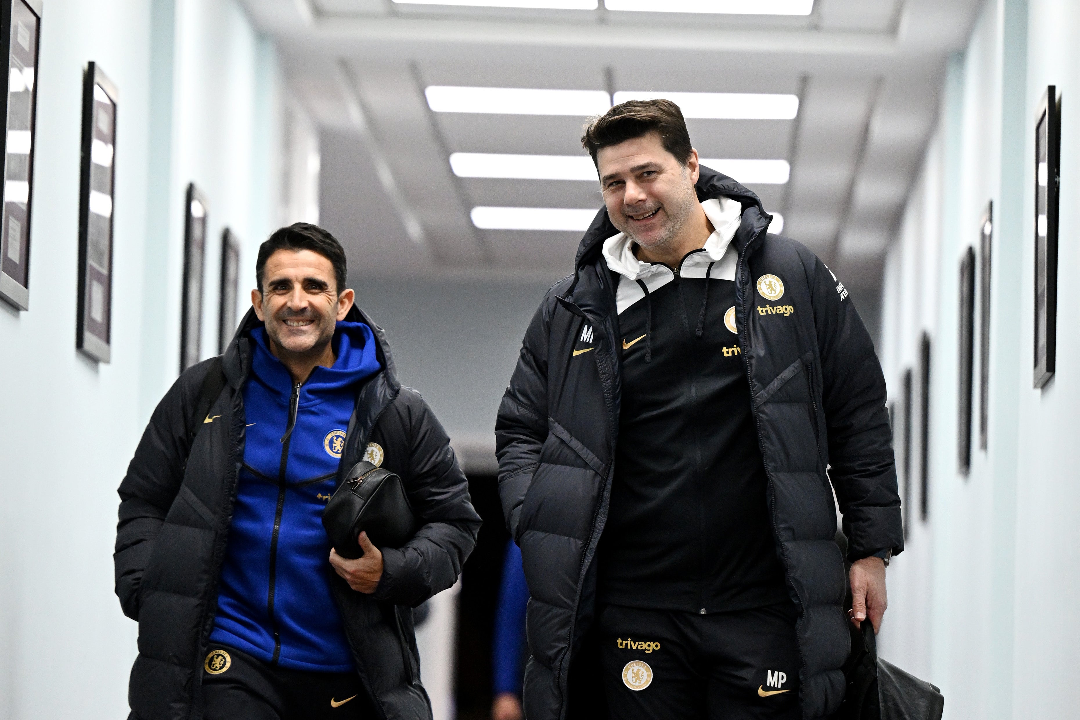 Mauricio Pochettino arrives at Villa Park