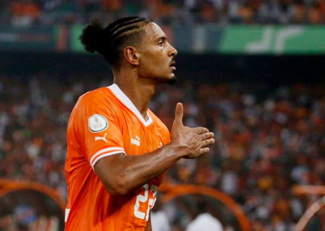 <p>Sebastien Haller scored the first goal of the game for Ivory Coast</p>