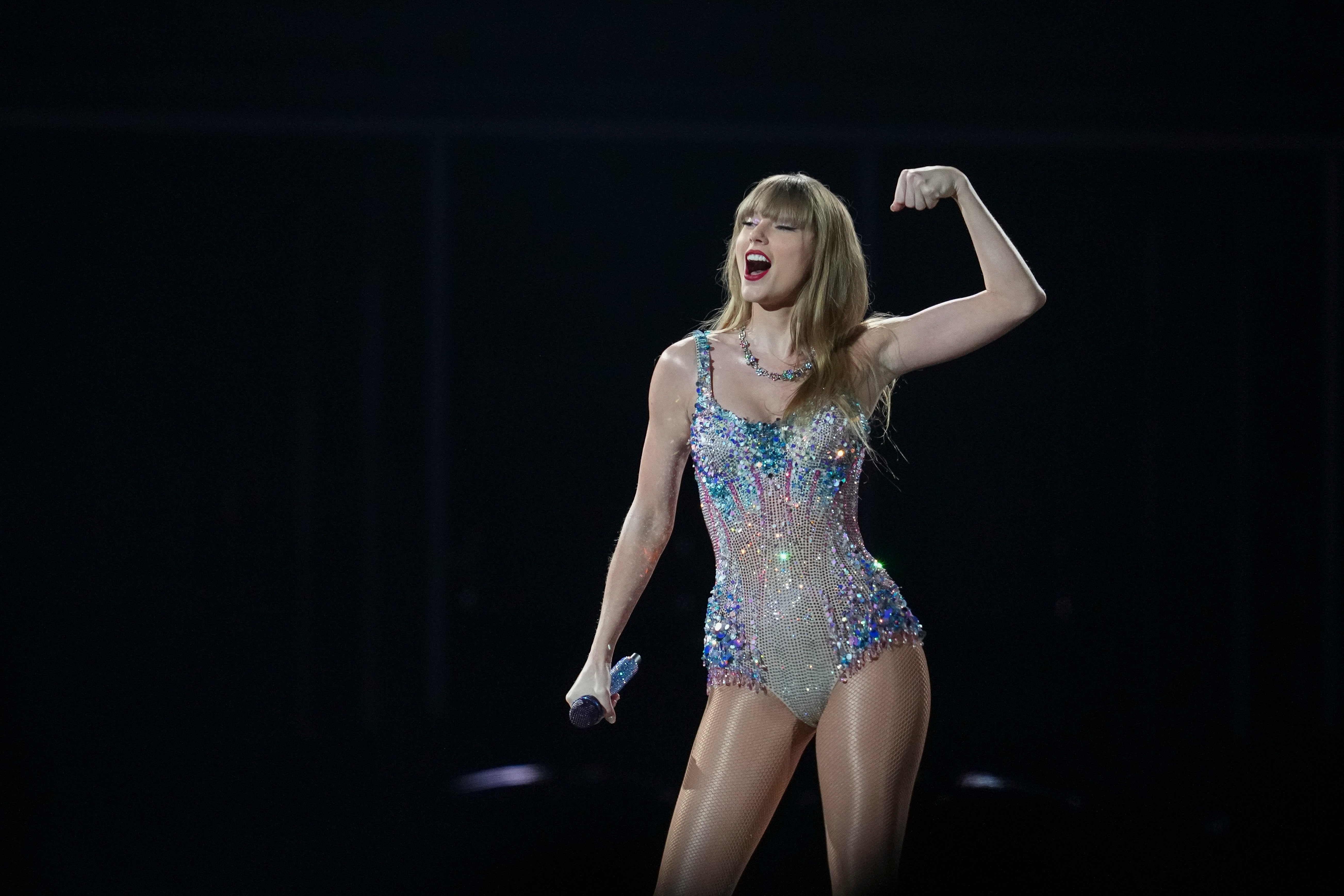 Taylor Swift performs at the Tokyo Dome during her ‘Eras Tour’ on 7 February, 2024