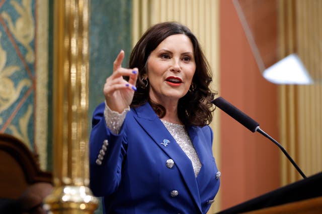 <p>Michigan Governor Gretchen Whitmer delivers her annual address to a joint session of the state legislature </p>