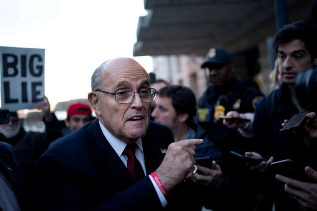 <p>Former New York Mayor Rudy Giuliani departs the US District Courthouse after he was ordered to pay $148 million in his defamation case in Washington </p>