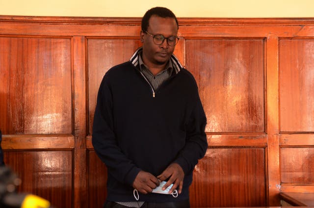<p>Kevin Kangethe at an extradition hearing in Kenya </p>
