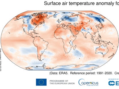 Record breaking heat in January leads to first ever 12-month period of temperatures 1.5C above pre-industrial levels