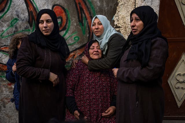 <p>File. Palestinian women react after their home was hit by an Israeli strike in Rafah, southern Gaza Strip, Thursday, 8 February 2024 </p>