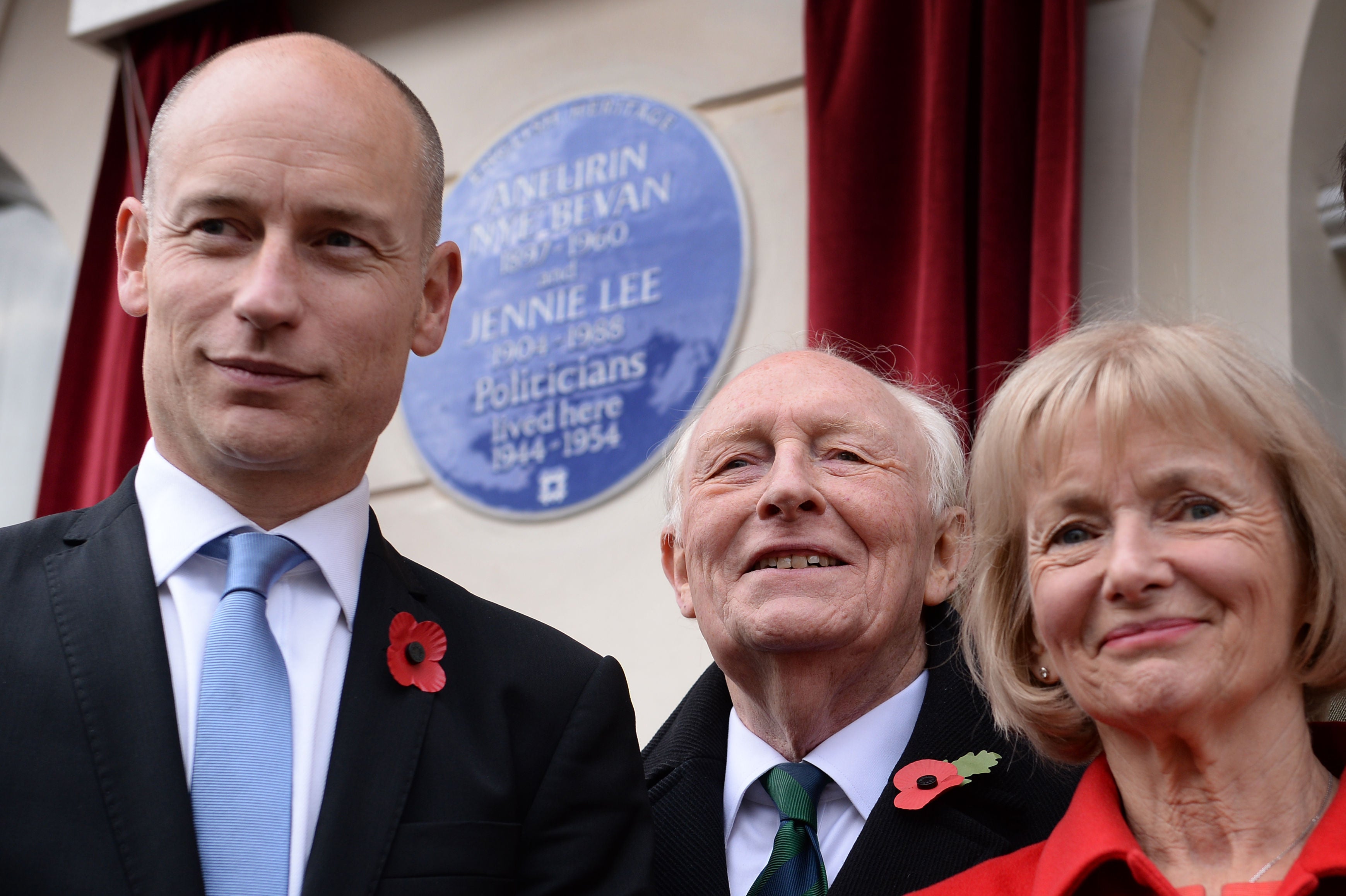 Stephen with his father, the former Labour leader Lord Kinnock, and his mother Glenys after the unveiling an English Heritage blue plaque at 23 Cliveden Place in Chelsea, London in 2015