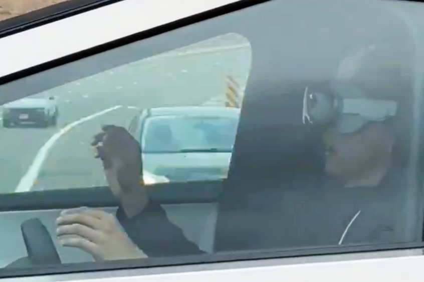 A video posted to X on 5 February appears to show a driver of a Tesla Cybertruck wearing an Apple Vision Pro headset