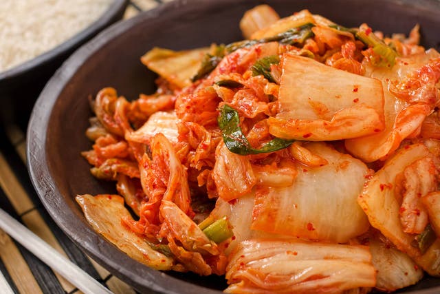 <p>Kimchi is a fermented dish made of cabbage and other vegetables</p>
