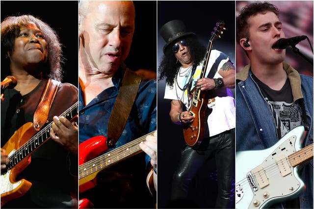 <p>L-R: Joan Armatrading, Mark Knopfler, Slash and Sam Fender</p>