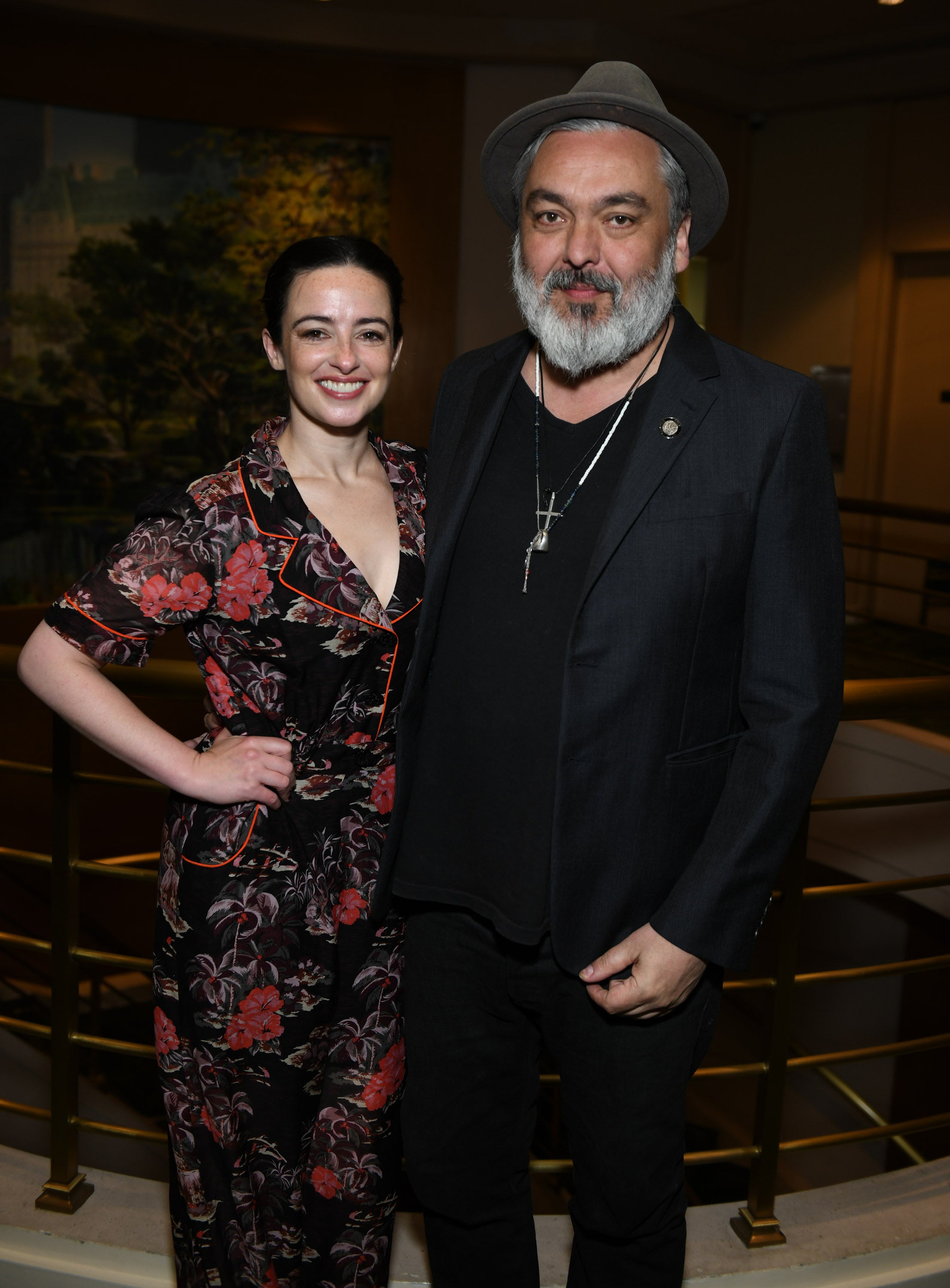 Laura Donnelly and Jez Butterworth at a Tony nominees event in 2019
