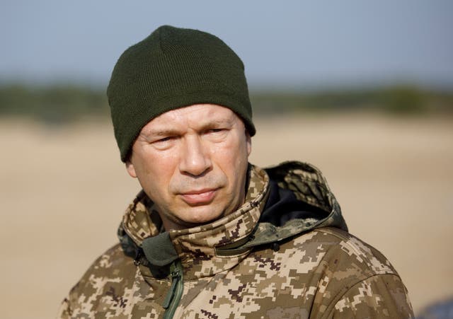 <p>Oleksandr Syrskyi at a shooting range near Kyiv, Ukraine</p>