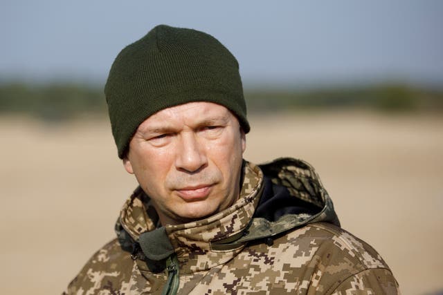 <p>Oleksandr Syrskyi at a shooting range near Kyiv, Ukraine</p>