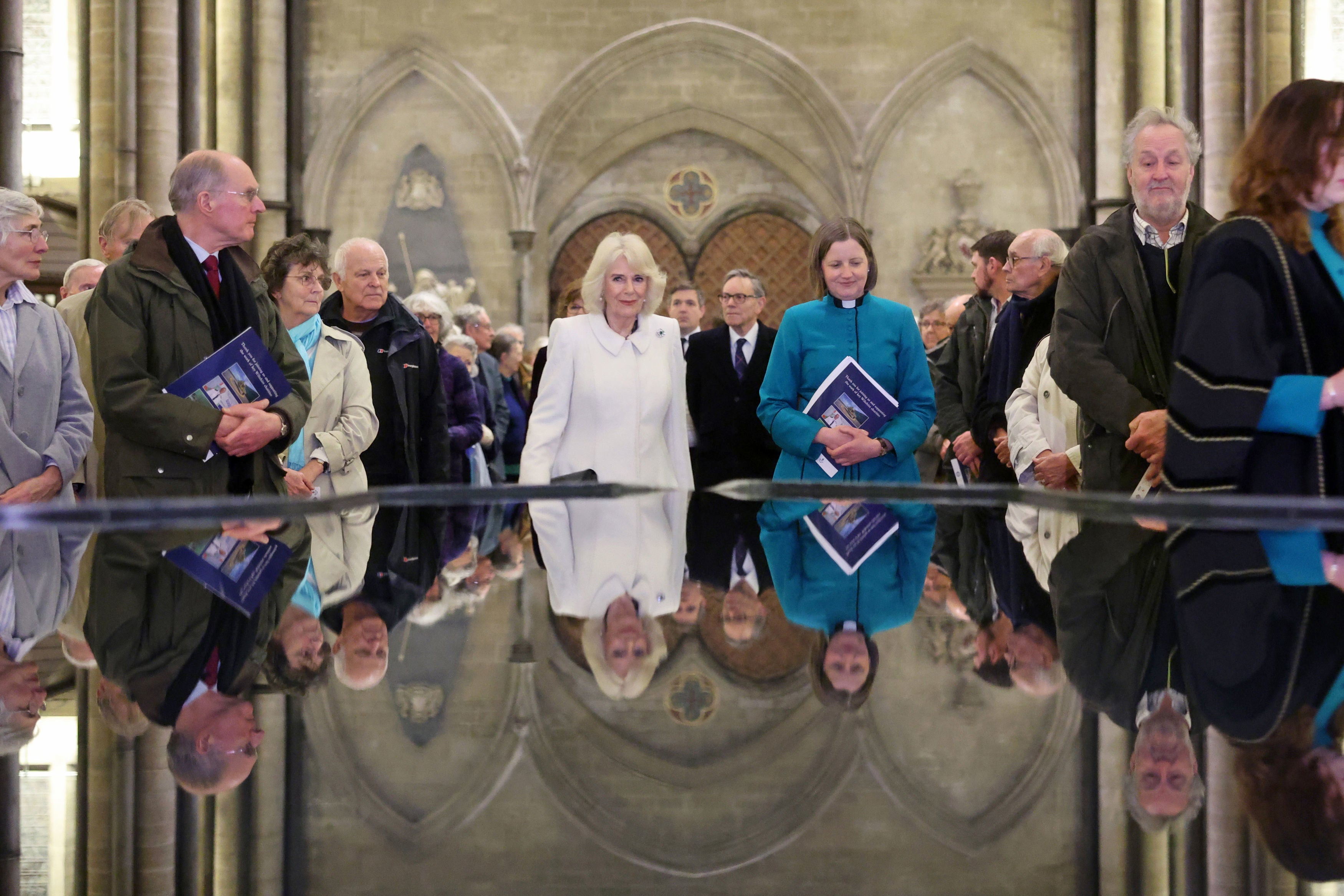 <p>Queen Camilla attends a musical evening at Salisbury Cathedral in Wiltshire</p>
