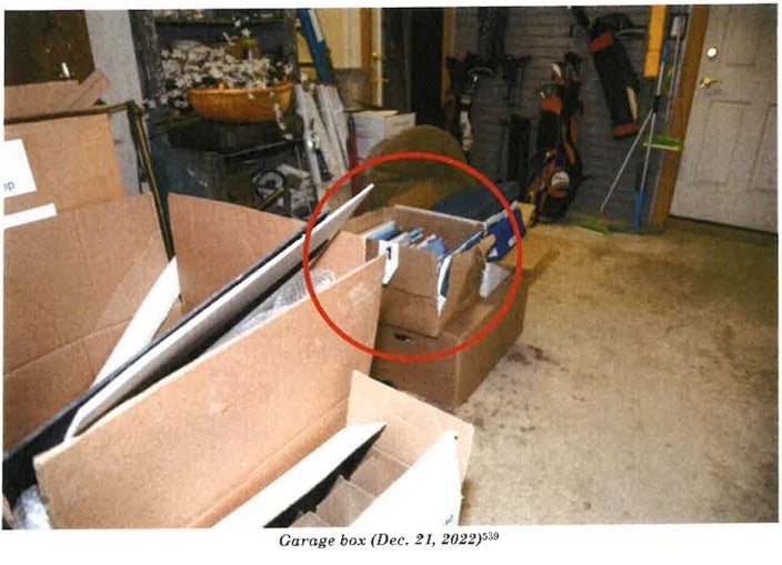 <p>Box containing documents found in Biden’s garage</p>