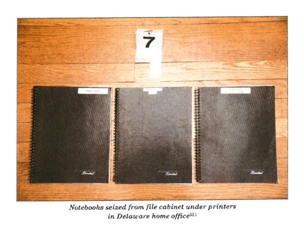 Notebooks seized from Biden’s Delaware home office