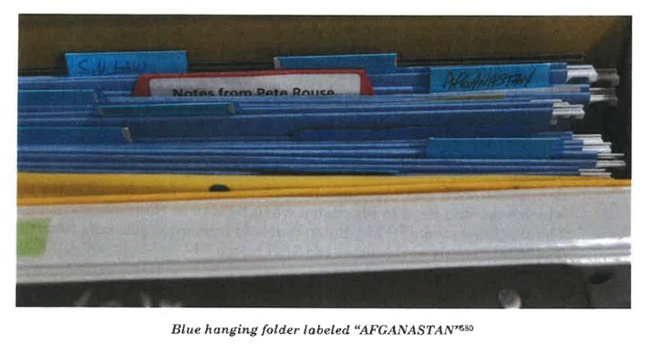 A folder titled ‘Afganastan’ found among Biden’s belongings