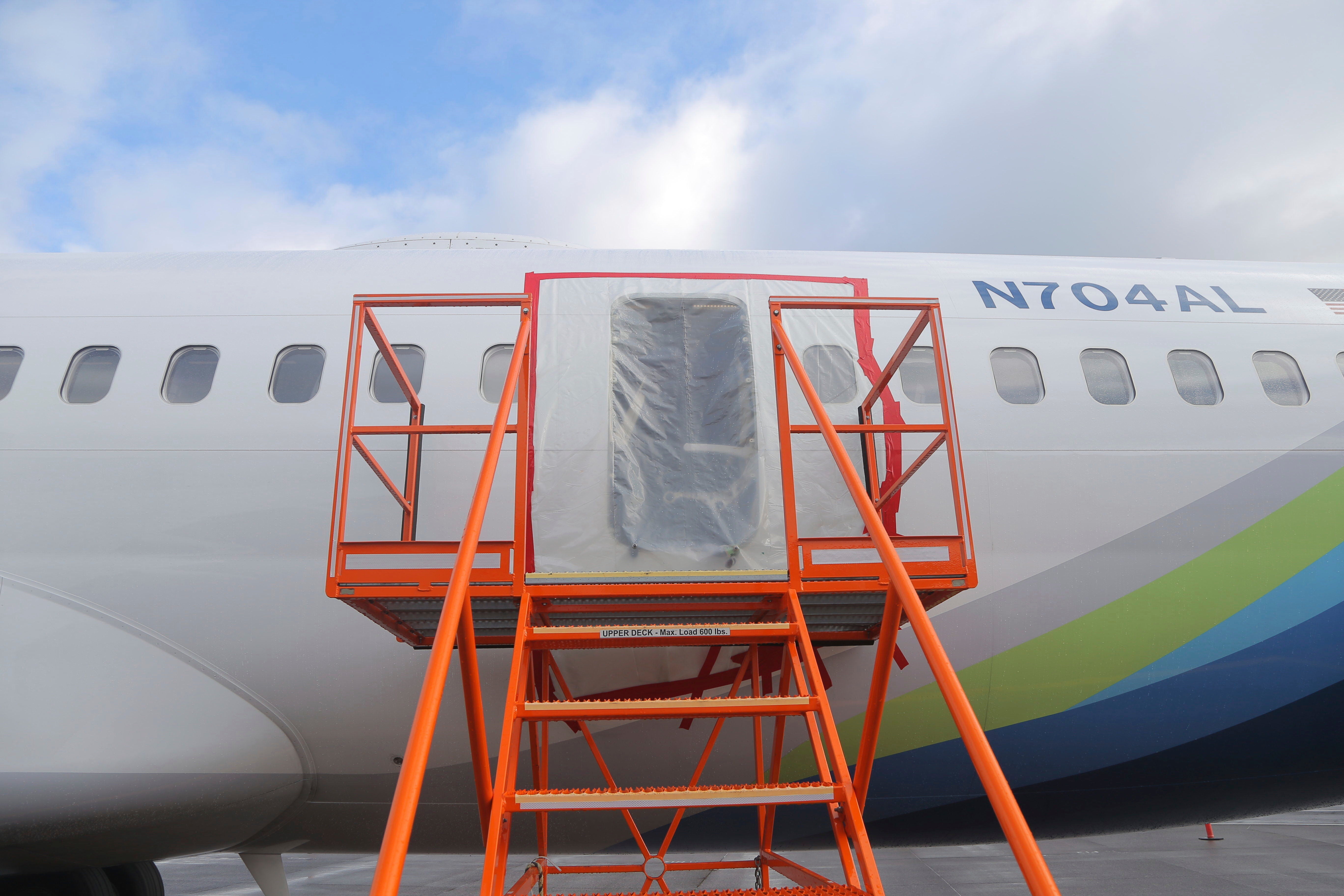 The Boeing door from outside the plane