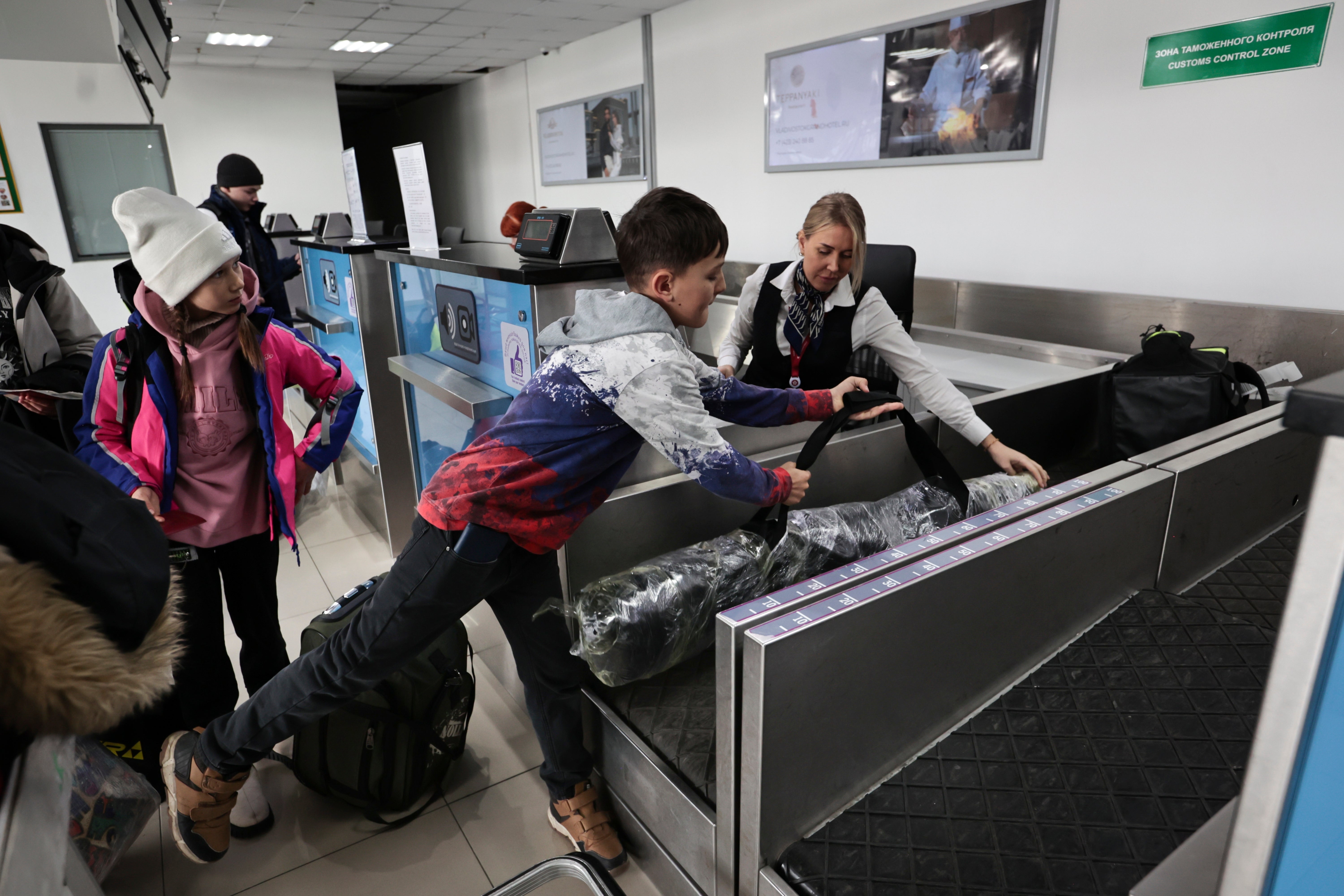 Russian tourists, members of the group traveling to North Korea first time since its borders closed due to the pandemic