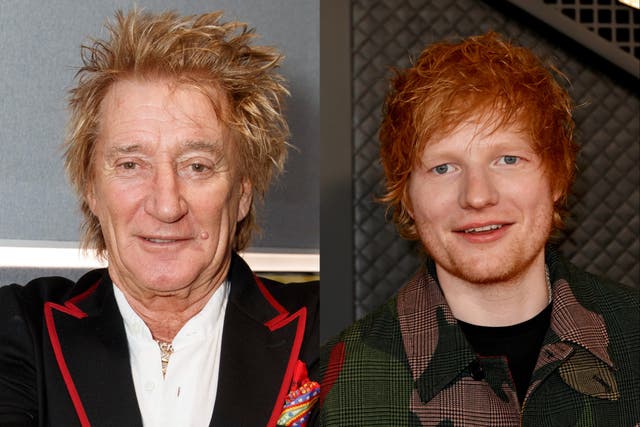 <p>Rod Stewart and Ed Sheeran</p>