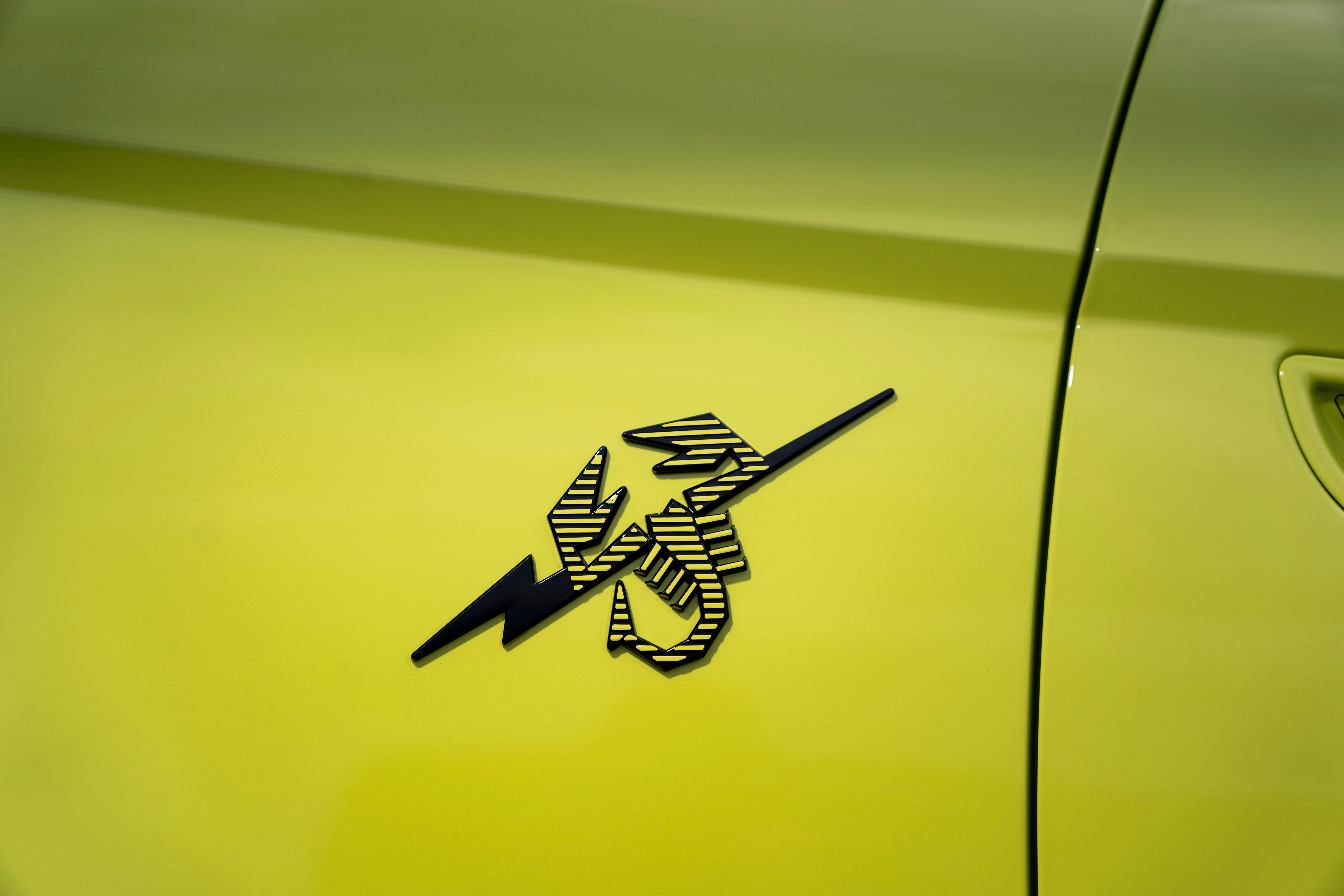 The Abarth scorpion badging and detailing is exquisitely executed throughout