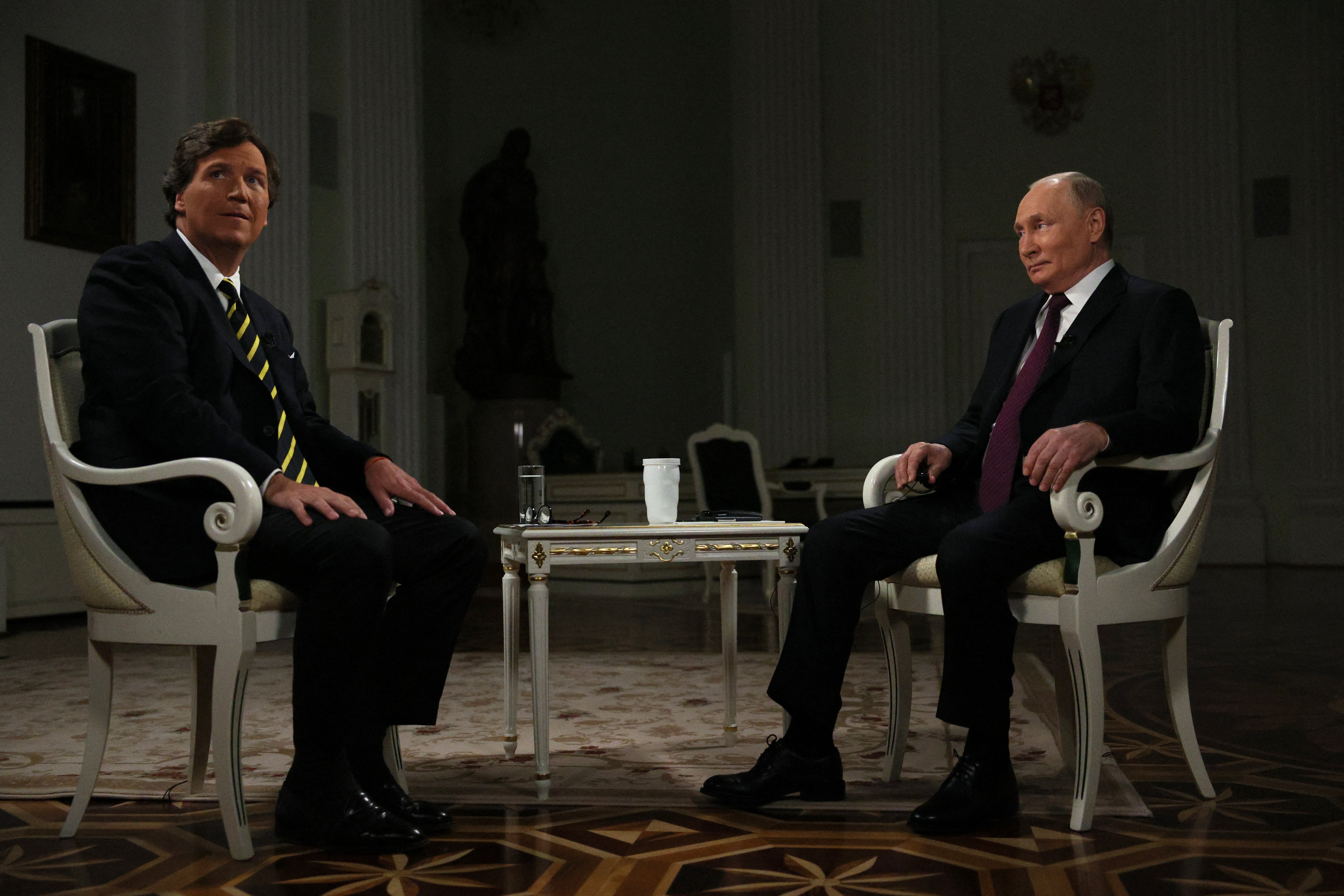 Tucker Carlson S Interview With Putin Is Being Taught In Russian   GettyImages 1988744892 