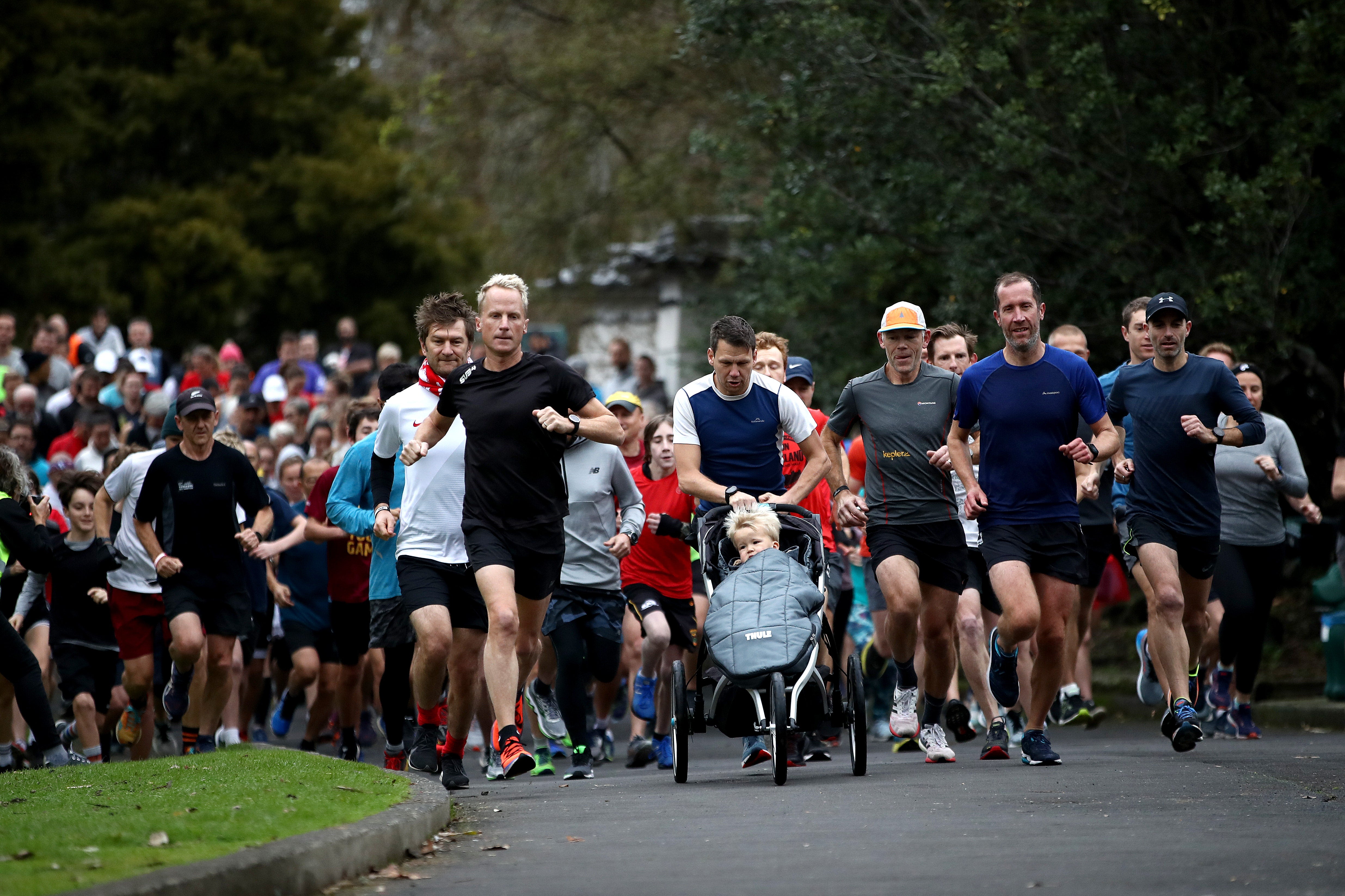 Some runners complete Parkrun each week while pushing a buggy or alongside their dog