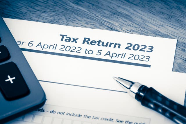 <p>A tax return form </p>