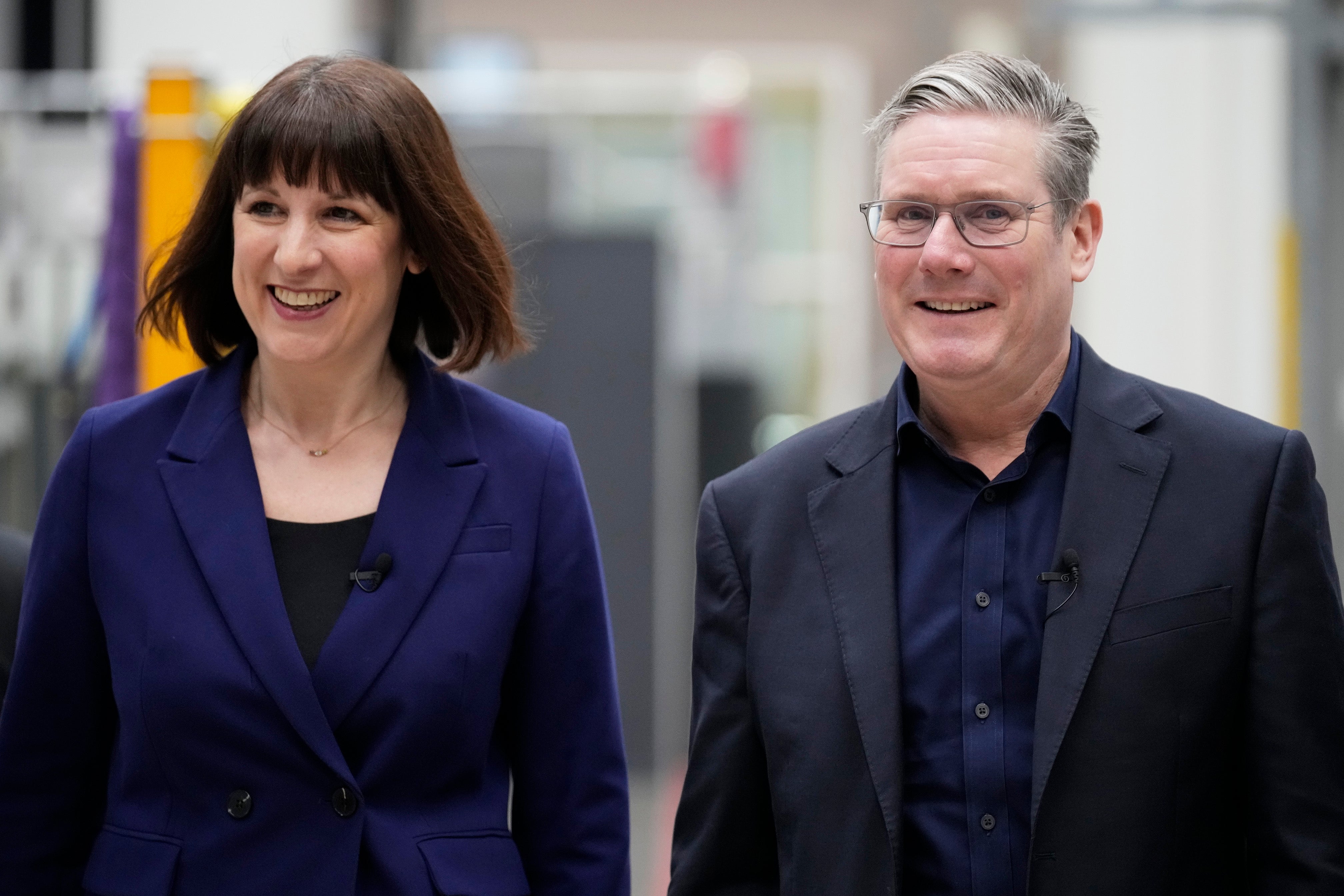 Rachel Reeves and Keir Starmer on a visit to Coventry on Friday