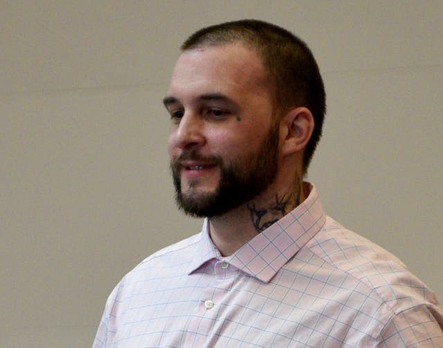 <p>Adam Montgomery enters the courtroom for jury selection ahead of his murder trial at Hillsborough County Superior Court in Manchester, New Hampshire on Tuesday 6 February 2024</p>